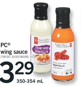 Fortinos Pc® wing sauce, 350-354 ml offer