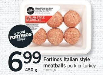 Fortinos Fortinos italian style meatballs, 450 g offer