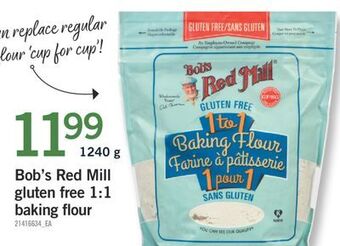 Fortinos Bob's red mill gluten free 1:1 baking flour, 1240 g offer