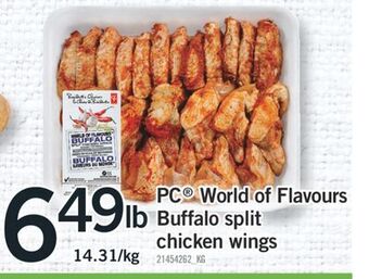 Fortinos Pc® world of flavours buffalo split chicken wings offer