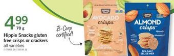 Fortinos Hippie snacks gluten free crisps or crackers, 70 g offer