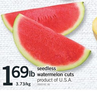 Fortinos Seedless watermelon cuts offer