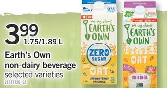 Fortinos Earth's own non-dairy beverage, 1.75/1.89 l offer