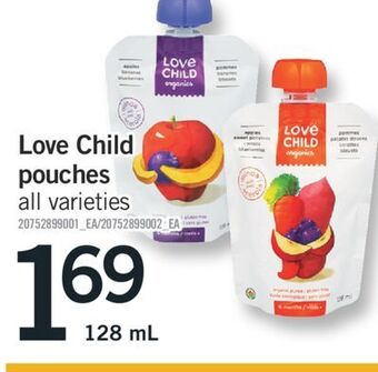 Fortinos Love child pouches,128 ml offer