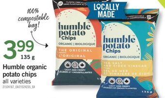 Fortinos Humble organic potato chips, 135 g offer