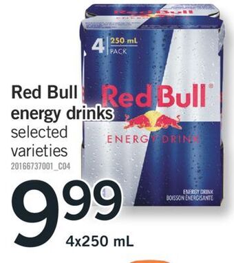 Fortinos Red bull energy drinks, 4x250 ml offer