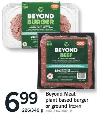 Fortinos Beyond meat plant based burger or ground, 226/340 g offer