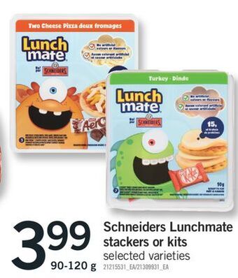 Fortinos Schneiders lunchmate stackers or kits, 90-120 g offer