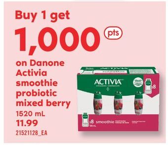 Fortinos Danone activia smoothie probiotic mixed berry, 1520 ml offer