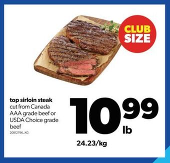 Real Canadian Superstore Top sirloin steak offer