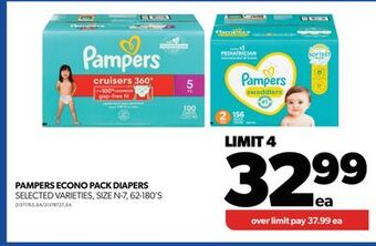 Real Canadian Superstore Pampers econo pack diapers, 62-180's offer