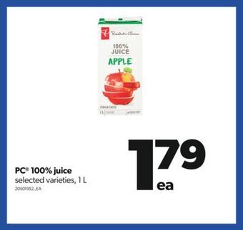 Real Canadian Superstore Pc® 100% juice, 1 l offer