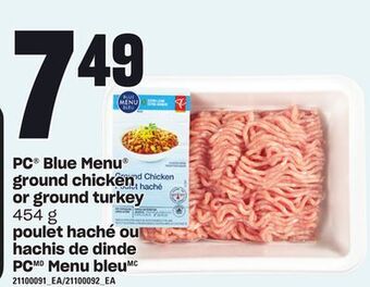 Independent Grocer Pc® blue menu® ground chicken or ground turkey, 454 g offer