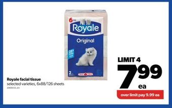 Real Canadian Superstore Royale facial tissue, 6x88/126 sheets offer