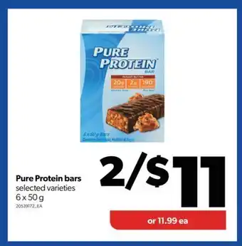Real Canadian Superstore Pure protein bars, 6 x 50 g offer