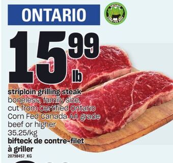 Independent Grocer Striploin grilling steak offer