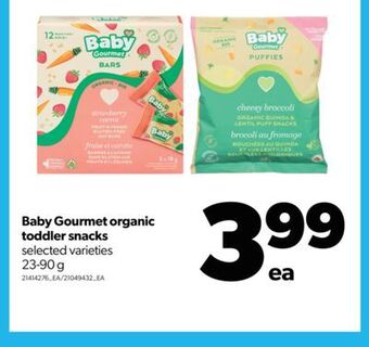 Real Canadian Superstore Baby gourmet organic toddler snacks, 23-90 g offer