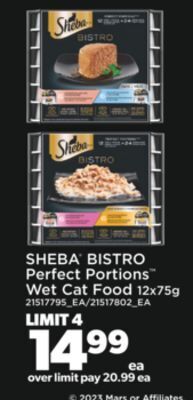 Real Canadian Superstore Sheba® bistro perfect portions™ wet cat food, 12x75g offer