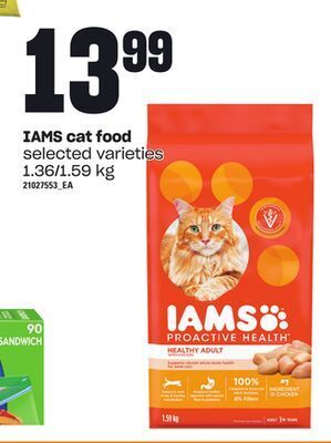 Loblaws Iams cat food, 1.36/1.59 kg offer