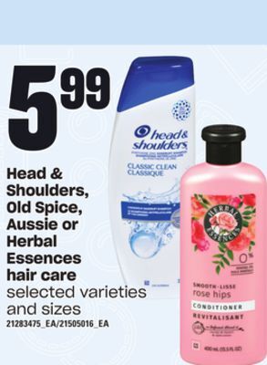 Loblaws Head & shoulders, old spice, aussie or herbal essences hair care offer