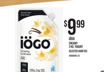 Loblaws Iögo creamy 2 kg, yogurt offer