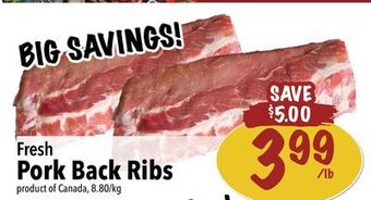 Farm Boy Fresh pork back ribs offer