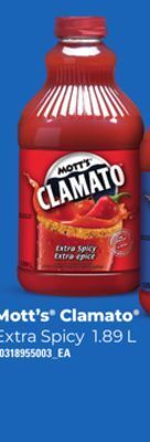 Loblaws Mott's® clamato extra spicy, 1.89 l offer