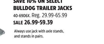 Canadian Tire Bulldog on select bulldog trailer jacks offer