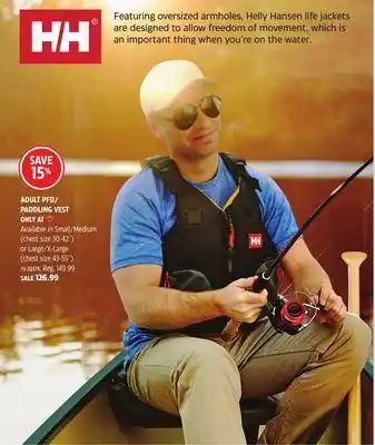 Canadian Tire Helly hansen adult pfd/ paddling vest offer