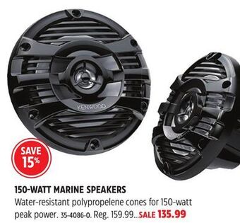Canadian Tire Kenwood 150-watt marine speakers offer