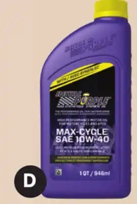 Canadian Tire Royal purple motorcycle/atv engine oil offer