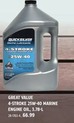 Canadian Tire Quicksilver 4-stroke 25w-40 marine engine oil, 3.78-l offer