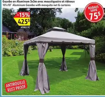 Sushi Shop 10x10 aluminum gazebo with mosquito net & curtains offer