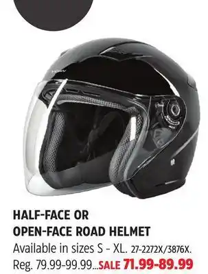 Canadian Tire Vcan half-face or open-face road helmet offer
