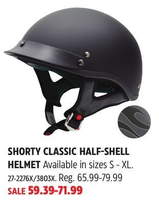 Canadian Tire Vcan shorty classic half shell helmet offer