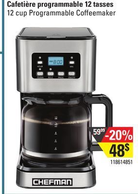 Sushi Shop Chefman 12 cup programmable coffeemaker offer