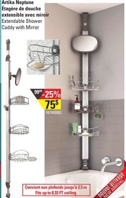 Sushi Shop Extendable shower caddy with mirror offer