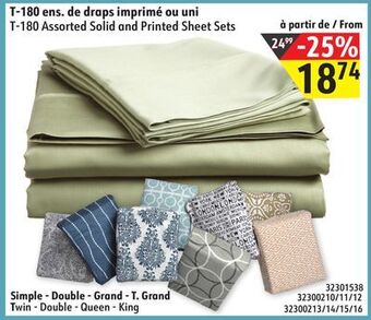 Sushi Shop T-180 assorted solid and printed sheet sets offer