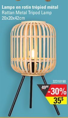 Sushi Shop Rattan metal tripod lamp offer