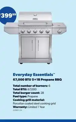 Real Canadian Superstore Everyday essentials™ 67,000 btu 5+1b propane bbq offer