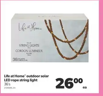 Real Canadian Superstore Life at home™ outdoor solar led rope string light, 36's offer