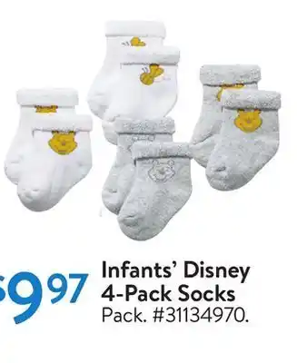 Walmart Infants' disney 4-pack socks offer