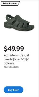 Walmart Kozi men's casual sandal|size 7-12|2 colours offer