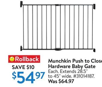Walmart Munchkin push to close hardware baby gate offer