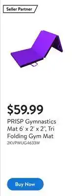 Walmart Prisp gymnastics mat 6' x 2' x 2, tri folding gym mat offer