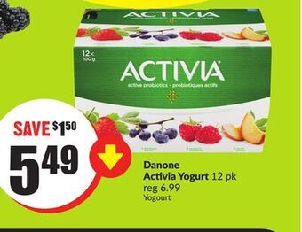 Chalo FreshCo Danone activia yogurt 12 pk offer