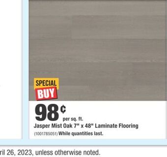 Home Depot Jasper mist oak 7 x 48 laminate flooring offer