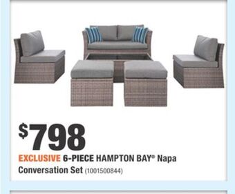 Home Depot 6-piece hampton bay® napa conversation set offer