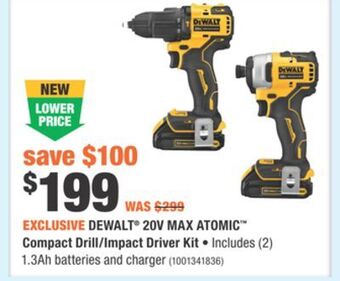Home Depot Dewalt® 20v max atomic™ compact drill/impact driver kit offer