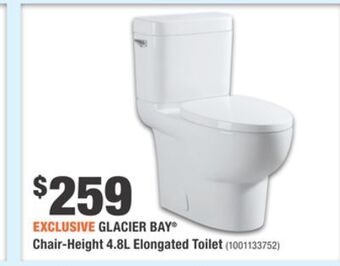 Home Depot Glacier bay® chair-height 4.8l elongated toilet offer